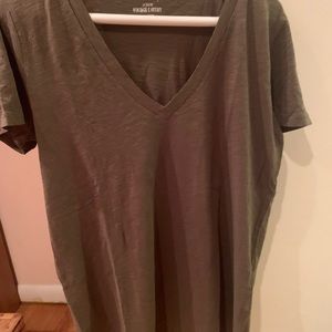 Jcrew olive green vintage v neck tee